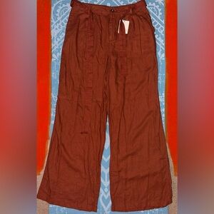 Wide Leg High Rise Burnt Orange Pants by a.n.a